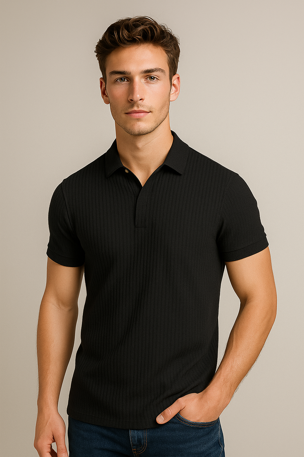 Massimo – polo z dzianiny waflowej